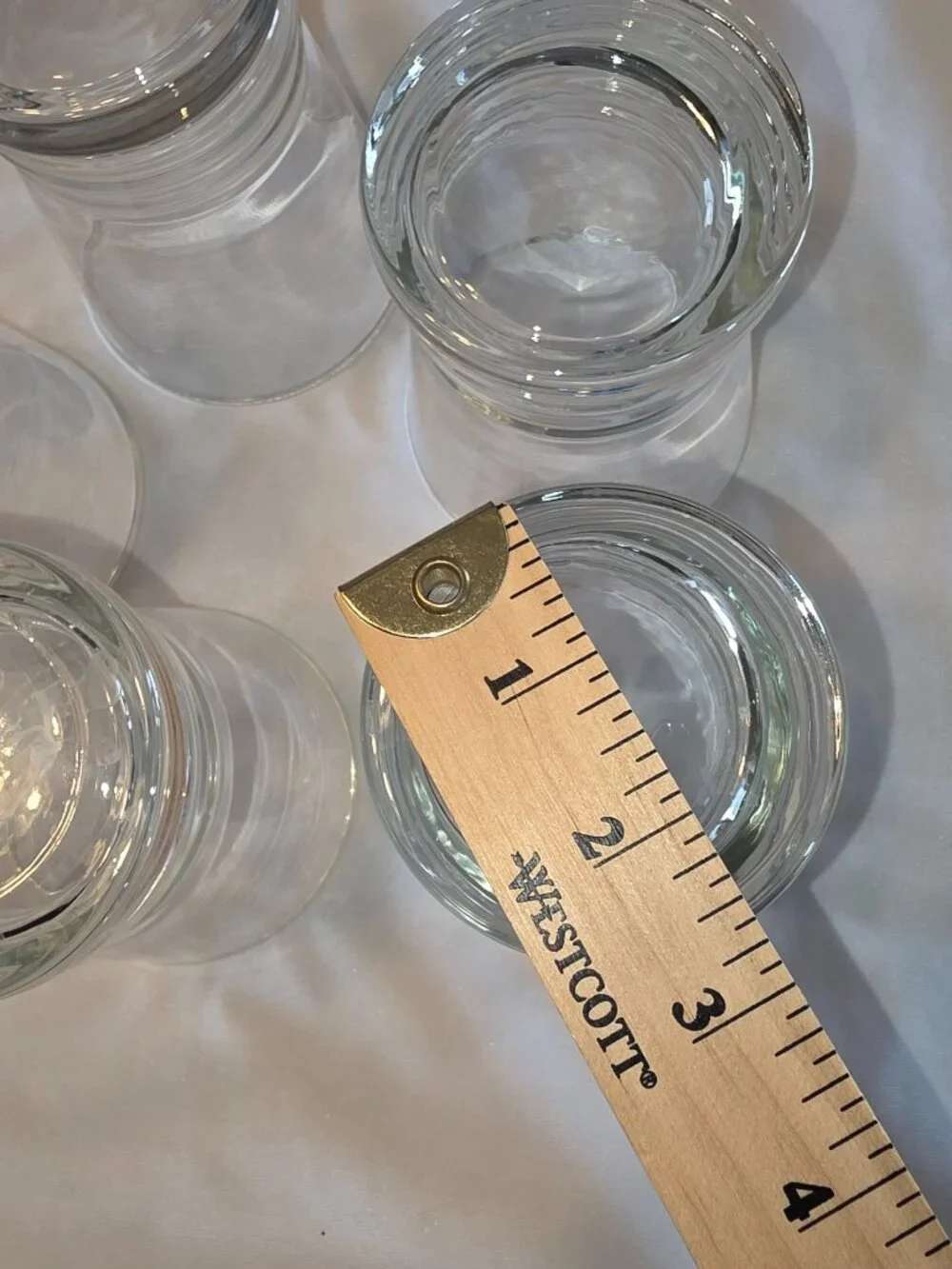 Glass Tumblers Set of 5 Ribbed Bottom Clear Drinkware Bar Water Glasses